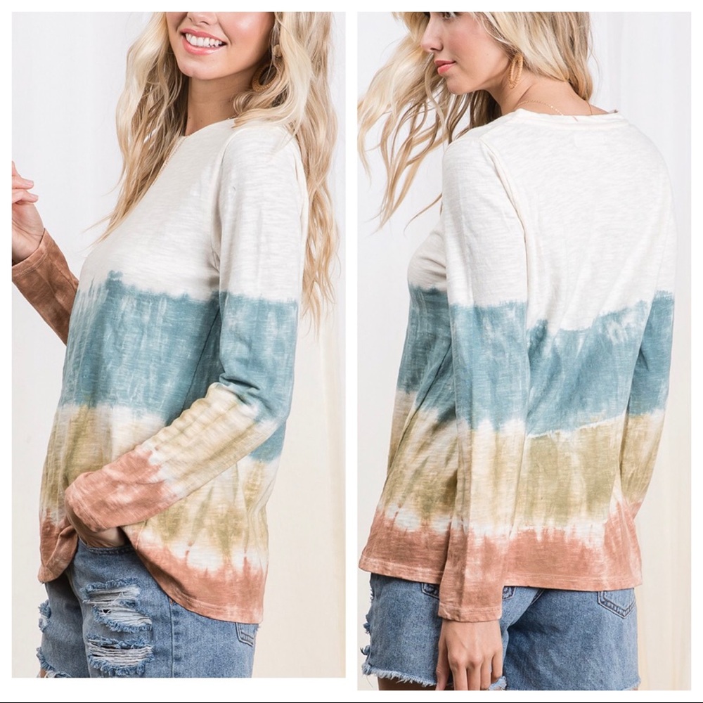 ✨LAST ONE✨Boho Chic Tie Dye Print Tunic top - Picture 4 of 5